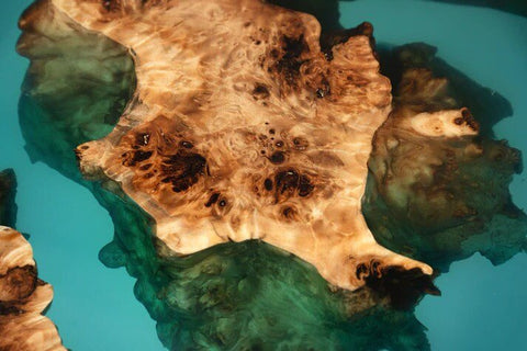 Custom Wood Resin Epoxy Clear Transparent Green Table Coastal table Top Dining Table Coffee Table Side/End Table Home D?cor - resinhomefurniture
