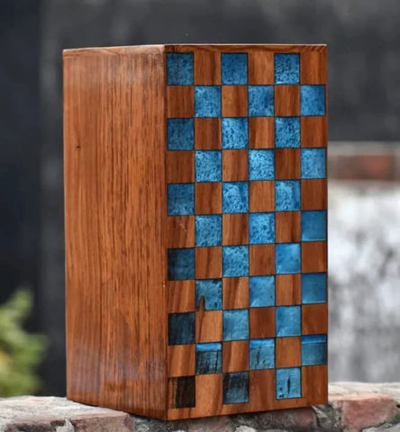 Customizable Resin Urns Adult or Pet Cremation Urns Human Ashes Decorative Wooden Urns for Ashe Burial Funeral Urns, Name Can Be Customized - resinhomefurniture