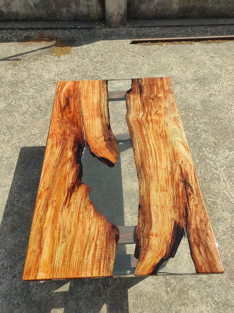 Customized epoxy Resin Crystal Clear Transparent Solid Wood Opaque Table, Dining Table, Living Room Table, Wooden Epoxy Coffee Table, - resinhomefurniture