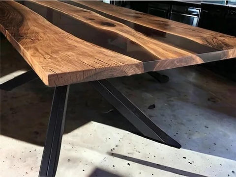 Customized Large Epoxy Table, Black Epoxy Table Table, Resin Dining Table for 2, 4, 6, 8, Epoxy Coffee Table, Living Room Table, Home décor - resinhomefurniture