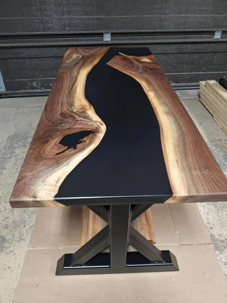 Customized Large Epoxy Table, Black Resin River Dining Table for 2, 4, 6, 8 River epoxy Dining Table, Epoxy Coffee Table, Living Room Table, Home décor - resinhomefurniture