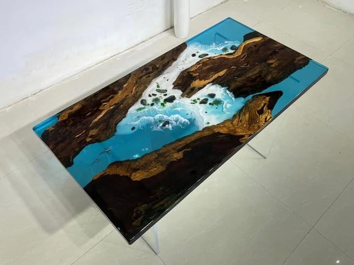 customized - large - epoxy - table - blue - ocean - beach - wave - look - resin - dining - table - for - 2 - 4 - 6 - 8 - epoxy - coffee - table - living - room - table - home - decor - resinhomefurniture
