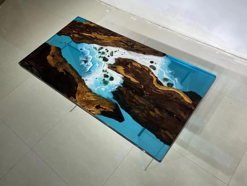 customized - large - epoxy - table - blue - ocean - beach - wave - look - resin - dining - table - for - 2 - 4 - 6 - 8 - epoxy - coffee - table - living - room - table - home - decor - resinhomefurniture