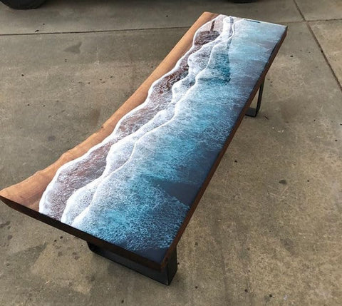 Customized Large Epoxy Table, Blue River Look, Resin Dining Table for 2, 4, 6, 8, Epoxy Coffee Table, Living Room Table, Home décor - resinhomefurniture