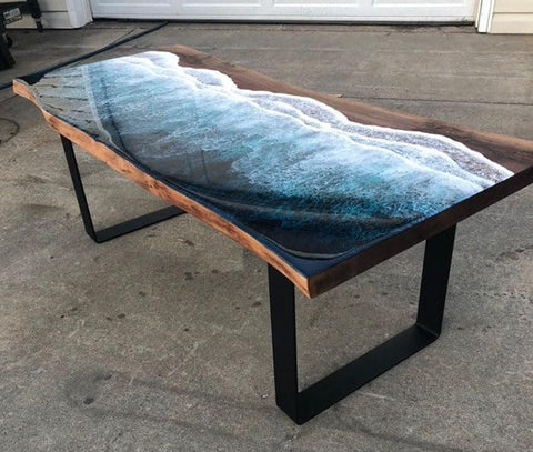 Customized Large Epoxy Table, Blue River Look, Resin Dining Table for 2, 4, 6, 8, Epoxy Coffee Table, Living Room Table, Home décor - resinhomefurniture