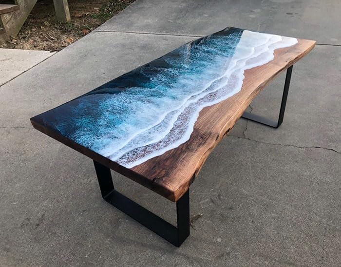 Customized Large Epoxy Table, Blue River Look, Resin Dining Table for 2, 4, 6, 8, Epoxy Coffee Table, Living Room Table, Home décor - resinhomefurniture