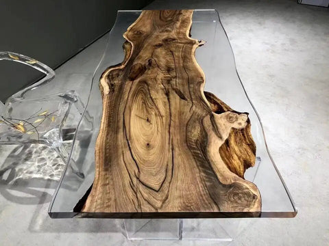 Customized Large Epoxy Table, Classic Clear Resin, Dining Table for 2, 4, 6, 8, Living Room Table Epoxy Coffee Table Top, Resin Bar Counter - resinhomefurniture