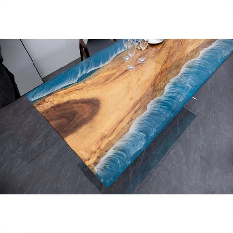 Customized Large Epoxy Table, Classic Live Edge Ocean Look, Resin Dining Table for 2, 4, 6, 8, Epoxy Coffee Table, Living Room Table, Home décor - resinhomefurniture