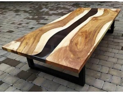 Customized Large Epoxy Table, Clear Black Epoxy, Resin Dining Table for 2, 4, 6, 8, Epoxy Coffee Table, Living Room Table, Home décor - resinhomefurniture