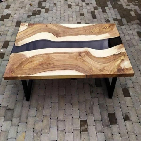 Customized Large Epoxy Table, Clear Black Epoxy, Resin Dining Table for 2, 4, 6, 8, Epoxy Coffee Table, Living Room Table, Home décor - resinhomefurniture