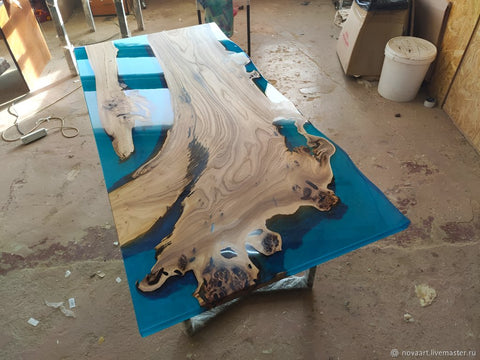 Customized Large Epoxy Table, Desert Ocean Flow, Dining Table for 2, 4, 6, 8, Living Room Table Epoxy Coffee Table Top, Resin Bar Counter - resinhomefurniture