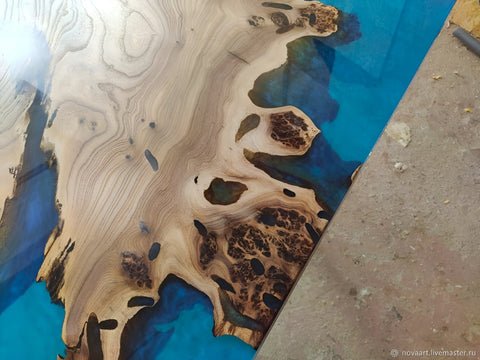 Customized Large Epoxy Table, Desert Ocean Flow, Dining Table for 2, 4, 6, 8, Living Room Table Epoxy Coffee Table Top, Resin Bar Counter - resinhomefurniture