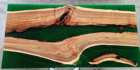 Customized Large Epoxy Table, Green Forest Look, Dining Table for 2, 4, 6, 8, Living Room Table Epoxy Coffee Table Top, Resin Bar Counter - resinhomefurniture
