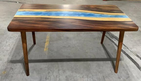 Customized Large Epoxy Table, Live Edge Blue River Look, Resin Dining Table for 2, 4, 6, 8, Epoxy Coffee Table, Living Room Table, Home décor - resinhomefurniture