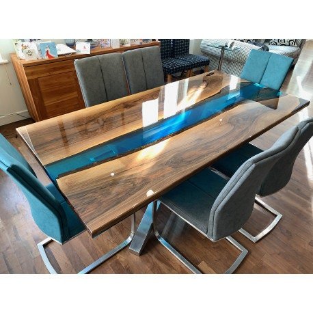 Customized Large Epoxy Table, Live Edge Look, Dining Table for 2, 4, 6, 8, Living Room Table Epoxy Coffee Table Top, Resin Bar Counter - resinhomefurniture