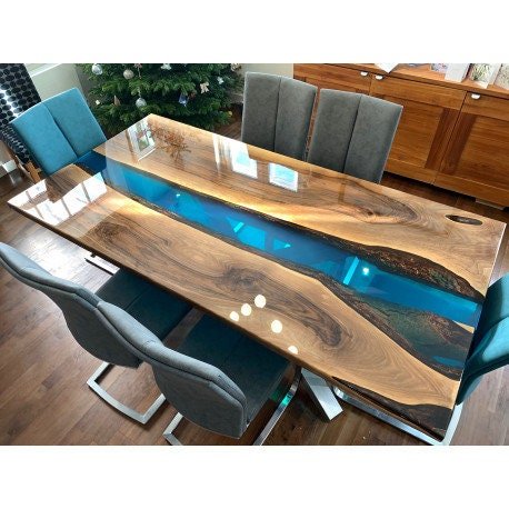 Customized Large Epoxy Table, Live Edge Look, Dining Table for 2, 4, 6, 8, Living Room Table Epoxy Coffee Table Top, Resin Bar Counter - resinhomefurniture