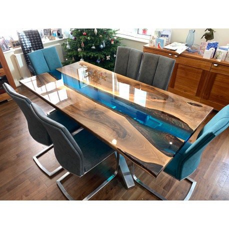 Customized Large Epoxy Table, Live Edge Look, Dining Table for 2, 4, 6, 8, Living Room Table Epoxy Coffee Table Top, Resin Bar Counter - resinhomefurniture