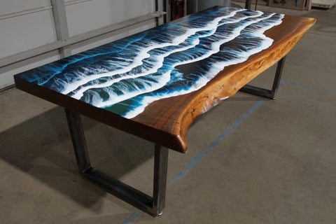 Customized Large Epoxy Table, Multi Ocean Beach Look, Resin Dining Table for 2, 4, 6, 8, Epoxy Coffee Table, Living Room Table, Home décor - resinhomefurniture