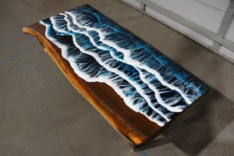 Customized Large Epoxy Table, Multi Ocean Beach Look, Resin Dining Table for 2, 4, 6, 8, Epoxy Coffee Table, Living Room Table, Home décor - resinhomefurniture
