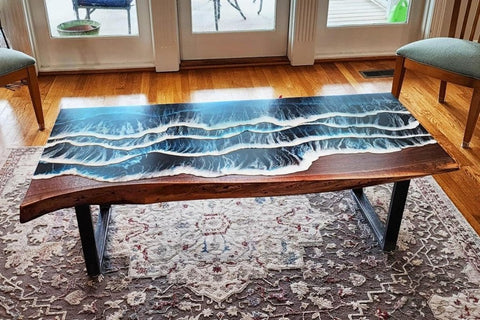 Customized Large Epoxy Table, Multi Ocean Beach Look, Resin Dining Table for 2, 4, 6, 8, Epoxy Coffee Table, Living Room Table, Home décor - resinhomefurniture