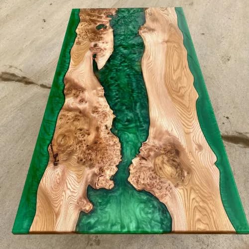 Customized Large Epoxy Table, Resin Dining Table for 2, 4, 6, 8 Green Forest Table, Epoxy Coffee Table, Living Room Table, Home décor - resinhomefurniture