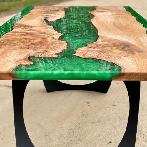Customized Large Epoxy Table, Resin Dining Table for 2, 4, 6, 8 Green Forest Table, Epoxy Coffee Table, Living Room Table, Home décor - resinhomefurniture