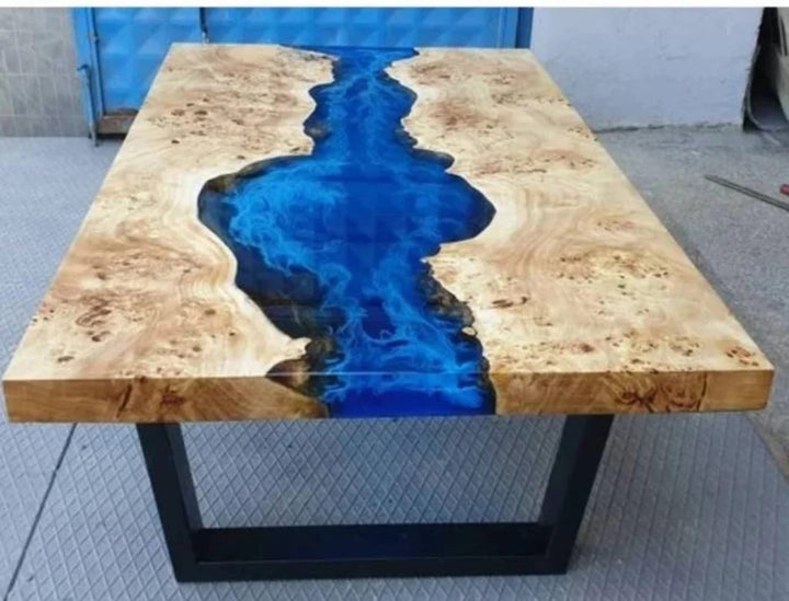 Customized Large EPOXY Table, Resin Dining Table for 2, 4, 6, 8 River Dining Table Top, Smoky River, Wood Epoxy Coffee Table Top, Living Room Table - resinhomefurniture