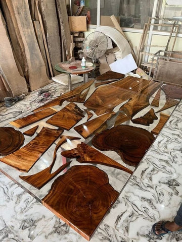 Customized Large Epoxy Table, Resin Dining Table Transparent Resin Table for 2, 4, 6, 8 River epoxy Dining Table, Epoxy Coffee Table, Living Room Table, Home décor - resinhomefurniture