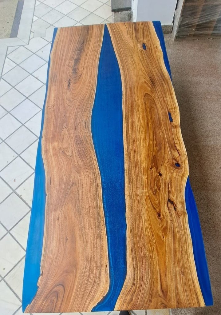 Customized Large Epoxy Table, Resin River Dining Table for 2, 4, 6, 8 Blue River Table, Epoxy Coffee Table, Living Room Table, Home décor - resinhomefurniture