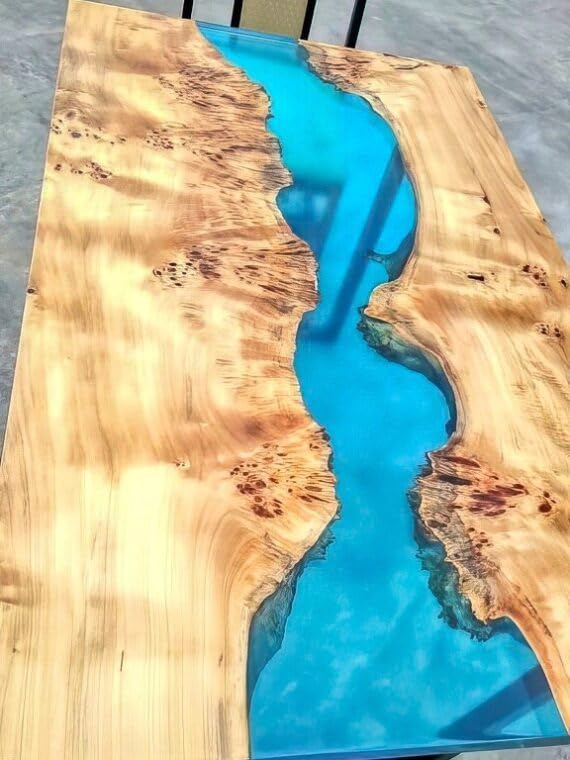 Customized Large Epoxy Table, Single Blue River Look, Resin Dining Table for 2, 4, 6, 8, Epoxy Coffee Table, Living Room Table, Home décor - resinhomefurniture