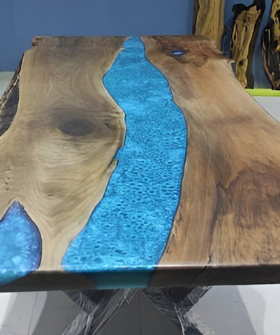 Customized Large Epoxy Table, Single River Look, Dining Table for 2, 4, 6, 8, Living Room Table Epoxy Coffee Table Top, Resin Bar Counter - resinhomefurniture