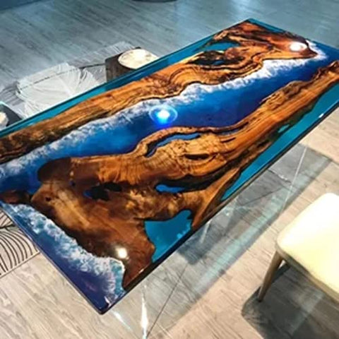 Customized Large EPOXY Table Top, Resin Dining Table for 2, 4, 6, 8 River Dining Table Top, Wood Epoxy Coffee Table Top, Living Room Table - resinhomefurniture