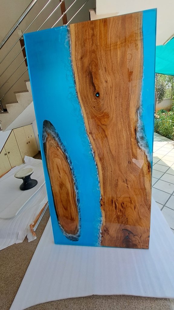 Customized Large Epoxy Table, Transparent Blue Resin Dining Table for 2, 4, 6, 8 Waves Ocean Table, Epoxy Coffee Table, Living Room Table, Home décor - resinhomefurniture