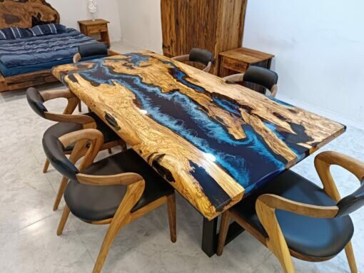 Customized Large Epoxy Table, Wooden Epoxy Sea Look, Dining Table for 2, 4, 6, 8 Living Room Table Epoxy Coffee Table Top, Resin Bar Counter - resinhomefurniture