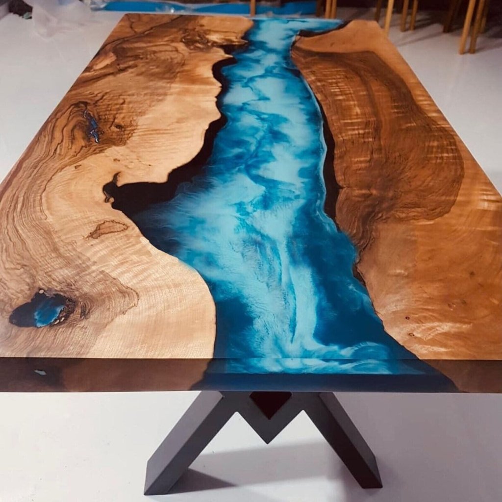 Customized Large Epoxy Table, Wooden River Look, Dining Table for 2, 4, 6, 8, Living Room Table Epoxy Coffee Table Top, Resin Bar Counter - resinhomefurniture
