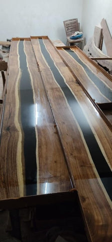 Customized Obsidian Black Epoxy Resin Table Coffee Table Conference Table Kitchen Table End/Side Table Patio Table Console Table Coastal Table Home Décor - resinhomefurniture