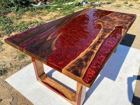 customized - red - lava - metallic - epoxy - resin - table - dining - table - coffee - table - acacia - wooden - table - living - room - table - coffee - table - console - table - patio - table - end - side - table - resinhomefurniture