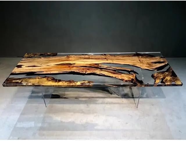Customized Resin Epoxy Table Top, Tranparent Epoxy Resin, Coffee Table Design, Resin Table, Luxury Decor Table, Walnut Table, Wooden Resin Table - resinhomefurniture