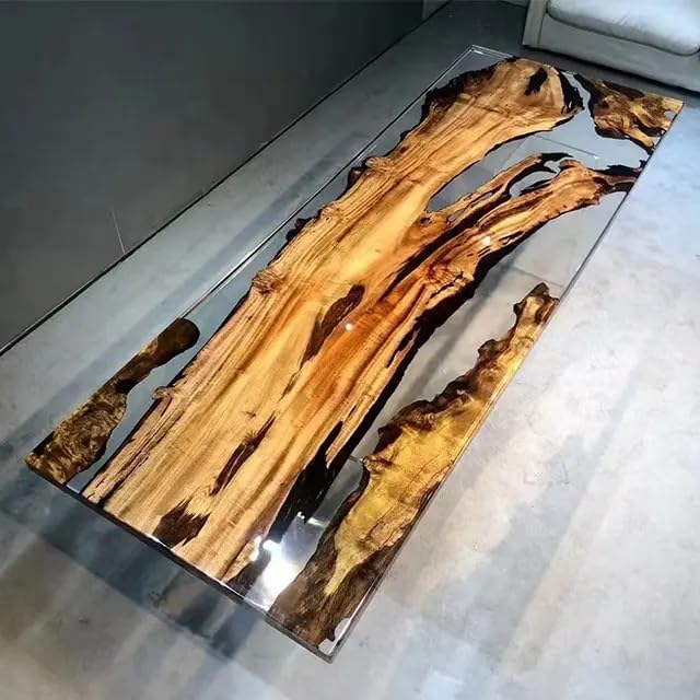 Customized Resin Epoxy Table Top, Tranparent Epoxy Resin, Coffee Table Design, Resin Table, Luxury Decor Table, Walnut Table, Wooden Resin Table - resinhomefurniture
