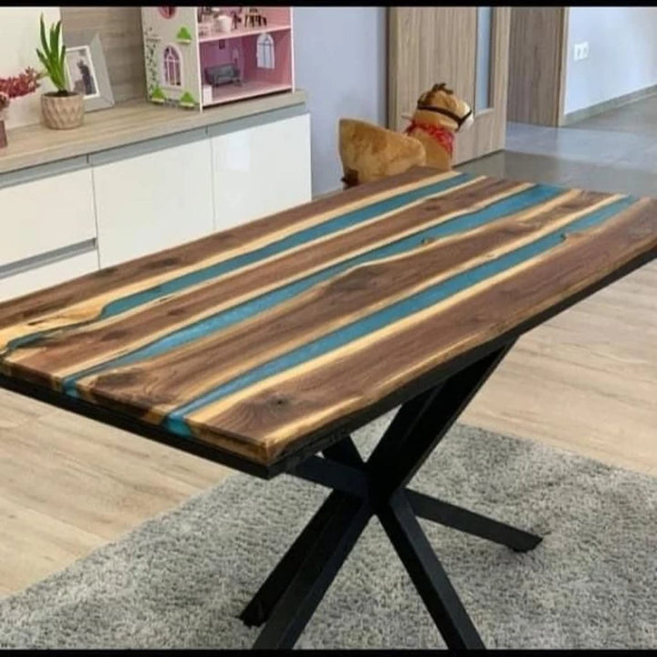 Customized Unique Large Epoxy Table, Resin Multi River Dining Table for 2, 4, 6, 8 Flexible and Customized, Living Room Table, Home décor Epoxy Table - resinhomefurniture