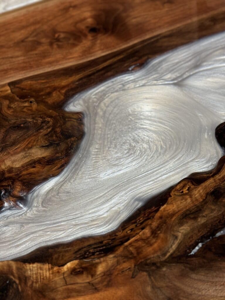 Customized White Clear Metallic Epoxy Walnut Coffee Table Dining Table Conference Table Living Room Table Kitchen Table Patio Table Side Table Home Decor - resinhomefurniture