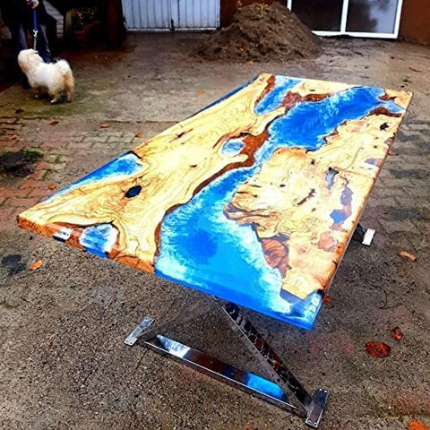 Epoxy Table Fully Customized Thick Resin River Table Top Indoor Outdoor Wooden Dining Table Top - resinhomefurniture