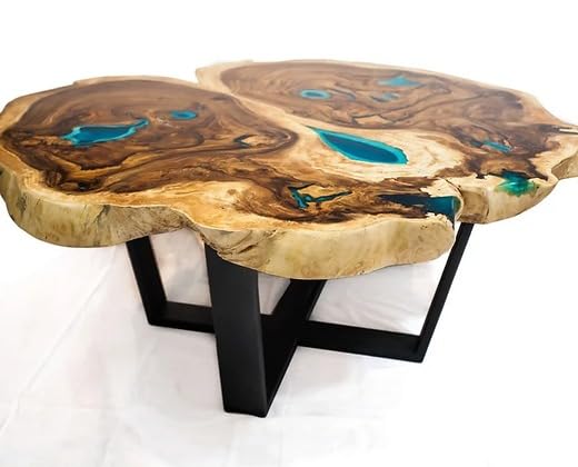 exotic - round - live - edge - coffee - table - with - glowing - resin - living - room - table - dinning - table - home - office - table - center - table - console - table - end - table - side - table - home - decor - resinhomefurniture