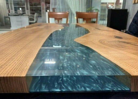 Exotic Turquoise Green Epoxy Resin Dining Table Coffee Table Living Room Table Console Table Kitchen Table Bar Counter Table End/Side Table Patio Table Home Décor - resinhomefurniture