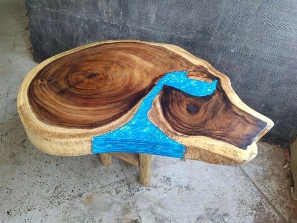 Exquisite Blue Live Epoxy Resin Coffee Table Home Office Table Center Table Console Table End Table Side Table Bar Counter Table Patio Table Dining Table Home Décor(35 x 27 Inches) - resinhomefurniture