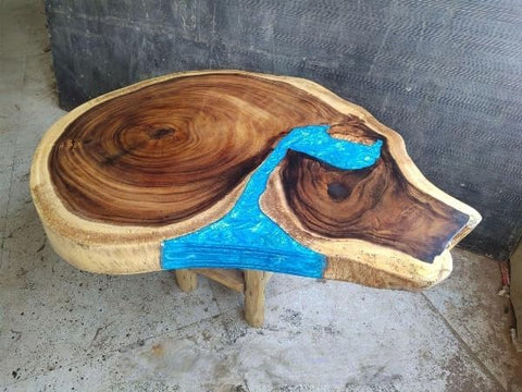 Exquisite Blue Live Epoxy Resin Coffee Table Home Office Table Center Table Console Table End Table Side Table Bar Counter Table Patio Table Dining Table Home Décor(35 x 27 Inches) - resinhomefurniture