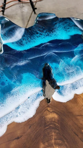 Exquisite Resin Oceans Look Epoxy Round Coffee Table Console Table Patio Table Centre Table Kitchen Table End/Side Table Living Room Table Office Table Home Décor - resinhomefurniture