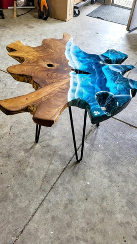 Exquisite Resin Oceans Look Epoxy Round Coffee Table Console Table Patio Table Centre Table Kitchen Table End/Side Table Living Room Table Office Table Home Décor - resinhomefurniture