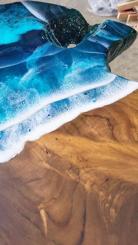 Exquisite Resin Oceans Look Epoxy Round Coffee Table Console Table Patio Table Centre Table Kitchen Table End/Side Table Living Room Table Office Table Home Décor - resinhomefurniture
