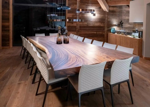 Helix Live Edge Wooden Dining Table Kitchen Table Console Table Living Room Table Coffee Table Bar Counter Table End/Side Table Home Décor Centre Table Patio Table - resinhomefurniture